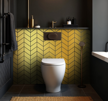 Wandtattoo Badezimmer fischgrät gold - TenStickers