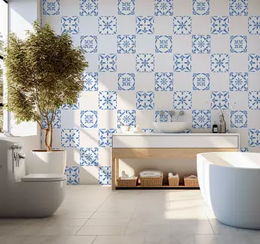 Wandtattoo Badezimmer fliesen im portugiesischen stil - TenStickers