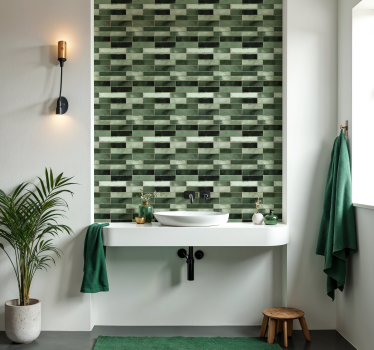 Wandtattoo Badezimmer langes grün - TenStickers