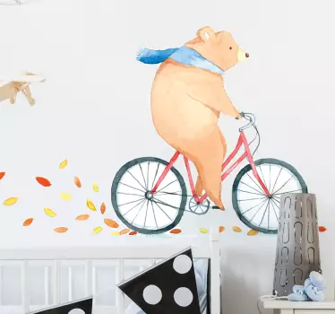 Wandtattoo Bär auf Fahrrad - TenStickers