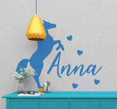 Wandtattoo Wohnzimmer mit Aufsteigendes pferd mit Nam - TenStickers