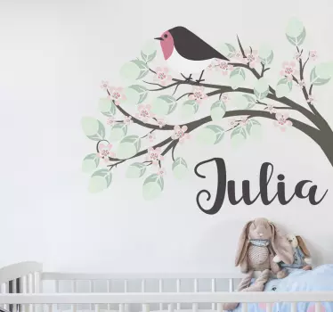 Wandtattoo Kinderzimmer Baum mit Namen personalisierbar - TenStickers