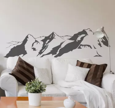Wandtattoo Wohnzimmer mit Berge - TenStickers