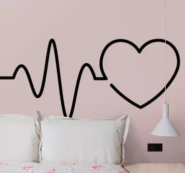 Liniensticker einfarbiger herzschlag - TenStickers