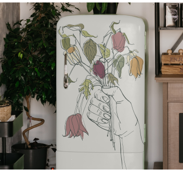 Kühlschrank Folie Handblumenstrauß - TenStickers