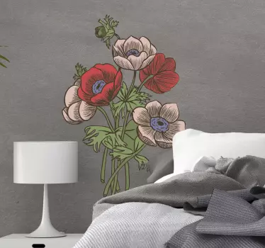 Wandtattoo Blumen charmante anordnung - TenStickers