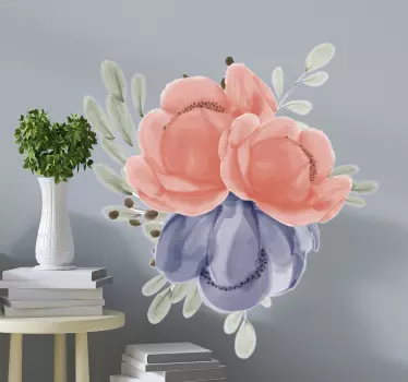 Wandtattoo Blumen blumenstrauß mit blüten - TenStickers