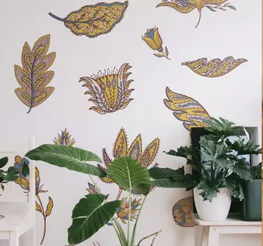 Wandtattoo Blumen buntes blättergesteck - TenStickers