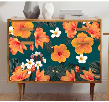 Wandtattoo blumen exotische blumenkomposition - TenStickers