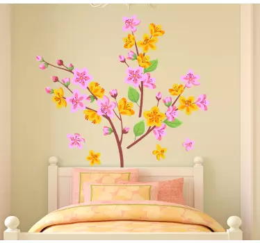 Wandtattoo blumen florales zweigarrangement - TenStickers