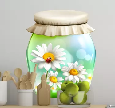 Wandtattoo blumen glas mit blumen - TenStickers