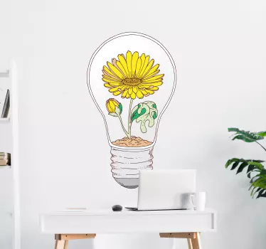 Wandtattoo blumen leuchtende glühbirne - TenStickers