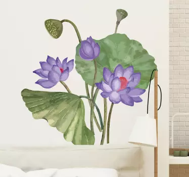 Wandtattoo blumen lotusblüten - TenStickers