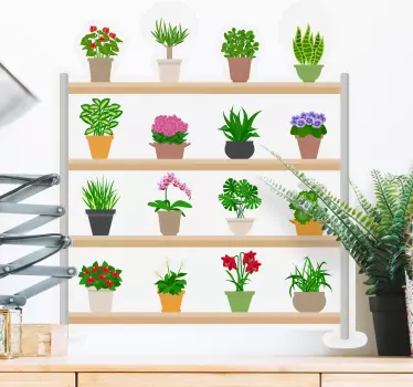 Wandtattoo Blumen topfpflanzenanordnung - TenStickers