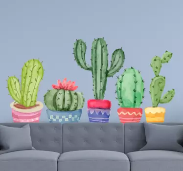 Wandtattoo blumen und kaktus pflanzen sortiment - TenStickers