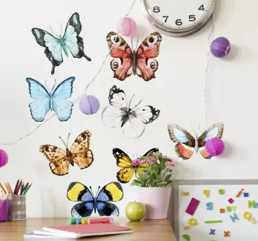 Wandtattoo bunte Schmetterlinge - TenStickers