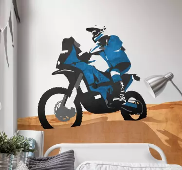 Wandtattoo Crossmotorrad in Wüste - TenStickers