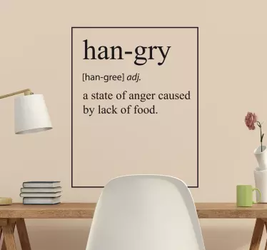 Wandtattoo Küche englisch hangry - TenStickers