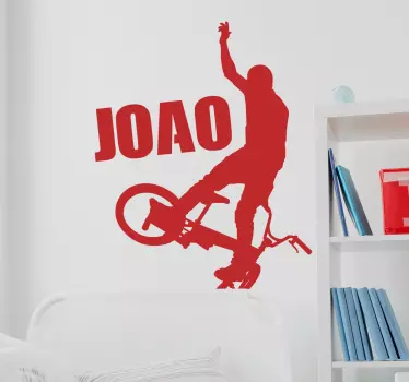 Wandtattoo extremsport bmx fahrer namensanpassung - TenStickers