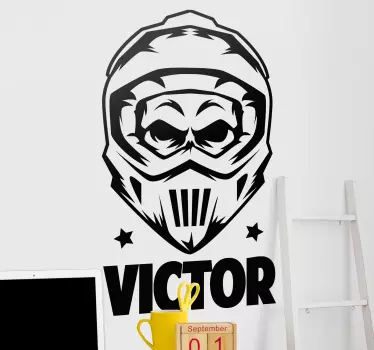 Wandtattoo Extremsport helm mit totenkopfmotiv - TenStickers