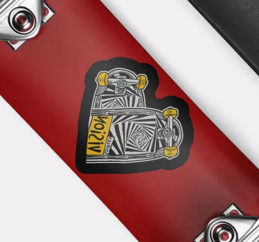 Wandtattoo Extremsport herz-skateboard-grafik - TenStickers