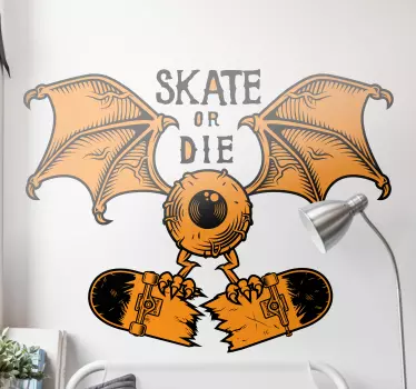 Wandtattoo extremsport skateboard fledermaus kreatur - TenStickers