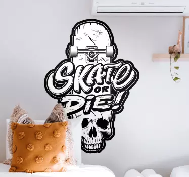 Wandtattoo Extremsport skateboard-totenkopf-design - TenStickers