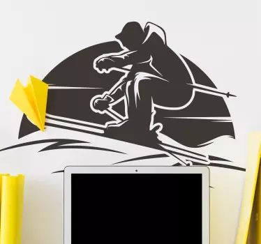 Wandtattoo extremsport skifahraktion silhouette - TenStickers