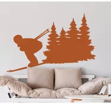 Wandtattoo extremsport skifahrer abenteuer szene - TenStickers