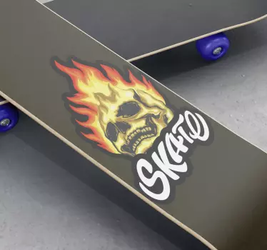 Wandtattoo extremsport totenkopf flammen grafik - TenStickers