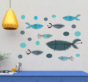 Wandtattoo Fische Zeichnung - TenStickers