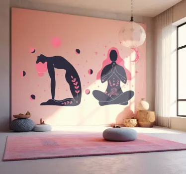 Wandtattoo Fitness boho-yoga-figuren - TenStickers