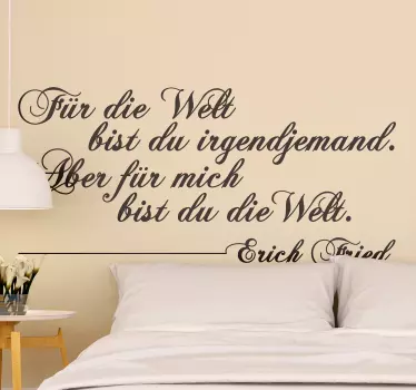 Du bist meine Welt Wandaufkleber Sprüche - TenStickers