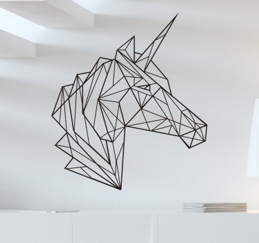 Wandtattoo geometrischer Einhornkopf - TenStickers