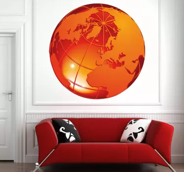 Wandtattoo Globus mit Nordpol - TenStickers