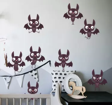 Wandtattoo für Zuhause süßes Fledermaus Set - TenStickers