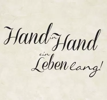 Wandtattoo Badezimmer Hand in Hand - TenStickers
