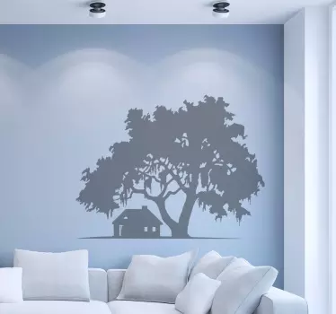 Wandtattoo Haus unter dem Baum - TenStickers