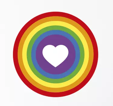 Wandtattoo Herz Kreis Regenbogenfahne - TenStickers