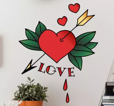 Wandtattoo Herz Tattoostil - TenStickers