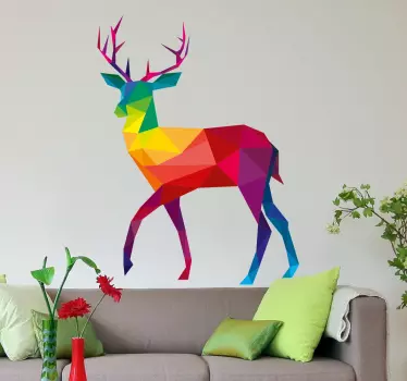 Wandtattoo Hirsch geometrische Figuren - TenStickers