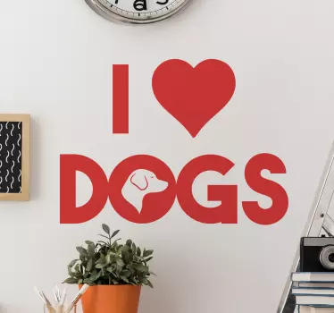 Wandtattoo I Love Dogs - TenStickers