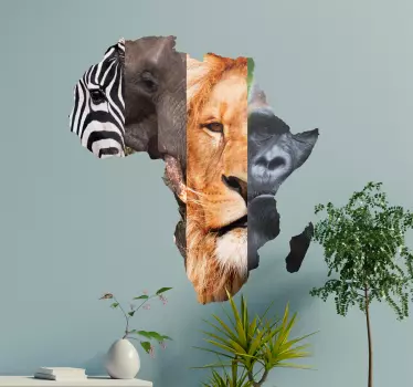 Wandtattoo Wohnzimmer Afrika Kontinent Tiere - TenStickers