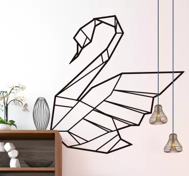 Wandtattoo Wohnzimmer Origami Schwan - TenStickers