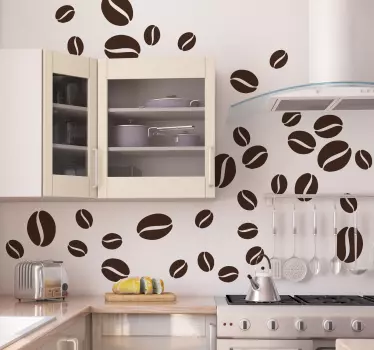Kaffeebohnen Wandtattoo Küche - TenStickers