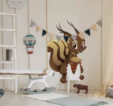 Wandtattoo Kinder Eichhörnchen - TenStickers