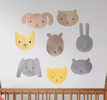 Wandtattoo Kinderzeichnung Tiere - TenStickers