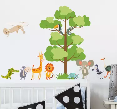 Wandtattoo Kinderzimmer Dschungeltiere - TenStickers