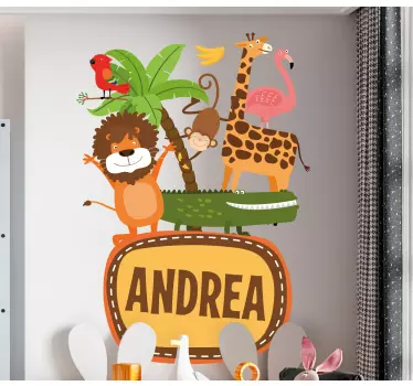 Wandtattoo kinderzimmer dschungeltiere freunde - TenStickers