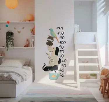 Wandtattoo Kinderzimmer Haustierhöhenmesser - TenStickers